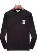 burberry logo sweat hommes femmes pull solid color b col rond noir